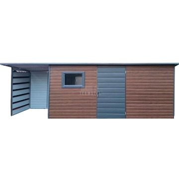 Schowek domek ogrodowy 5x1,5m + wiata 1,5m drzwi 2x okno drewnopodobny TS900