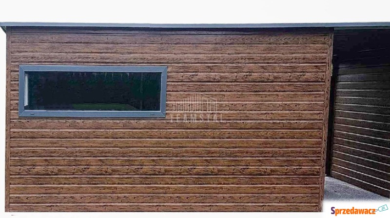 Schowek domek ogrodowy 4,5x2,5m + wiata 1,8m drzwi... - Altany, domki, namioty - Brzesko