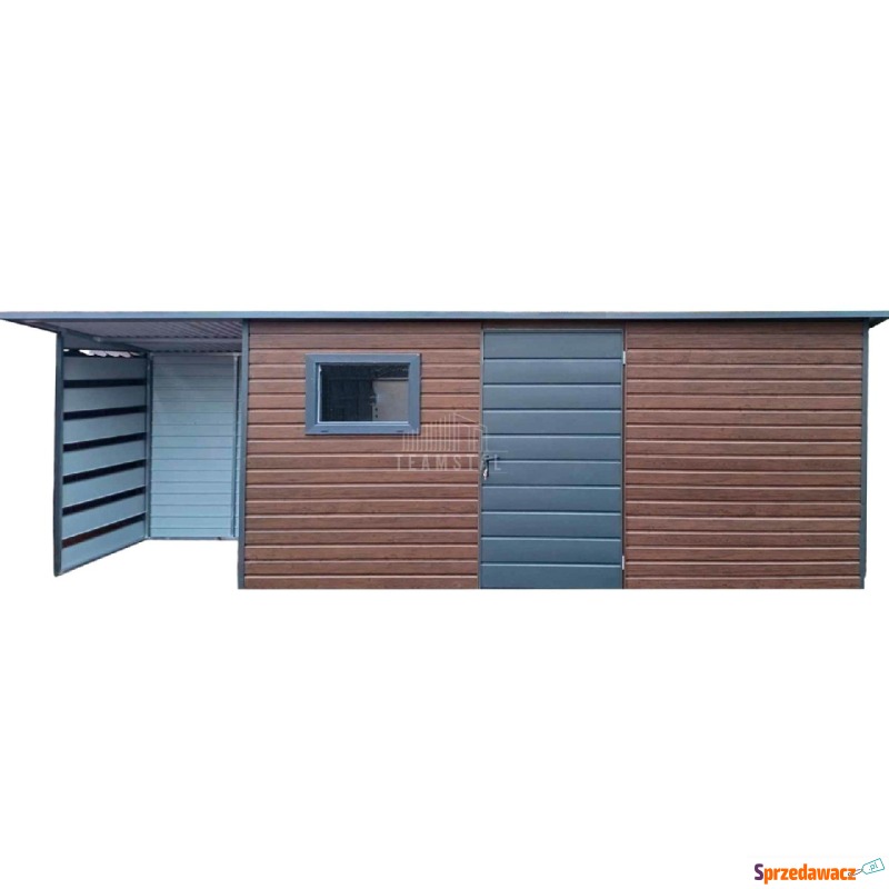 Schowek domek ogrodowy 5x1,5m + wiata 1,5m drzwi... - Altany, domki, namioty - Sanok