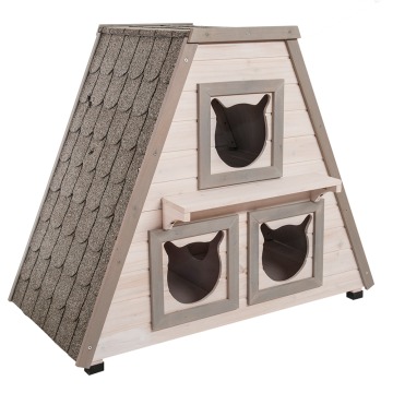 Madeira domek dla kota - Dł. x szer. x wys.:  90 x 50 x 75 cm