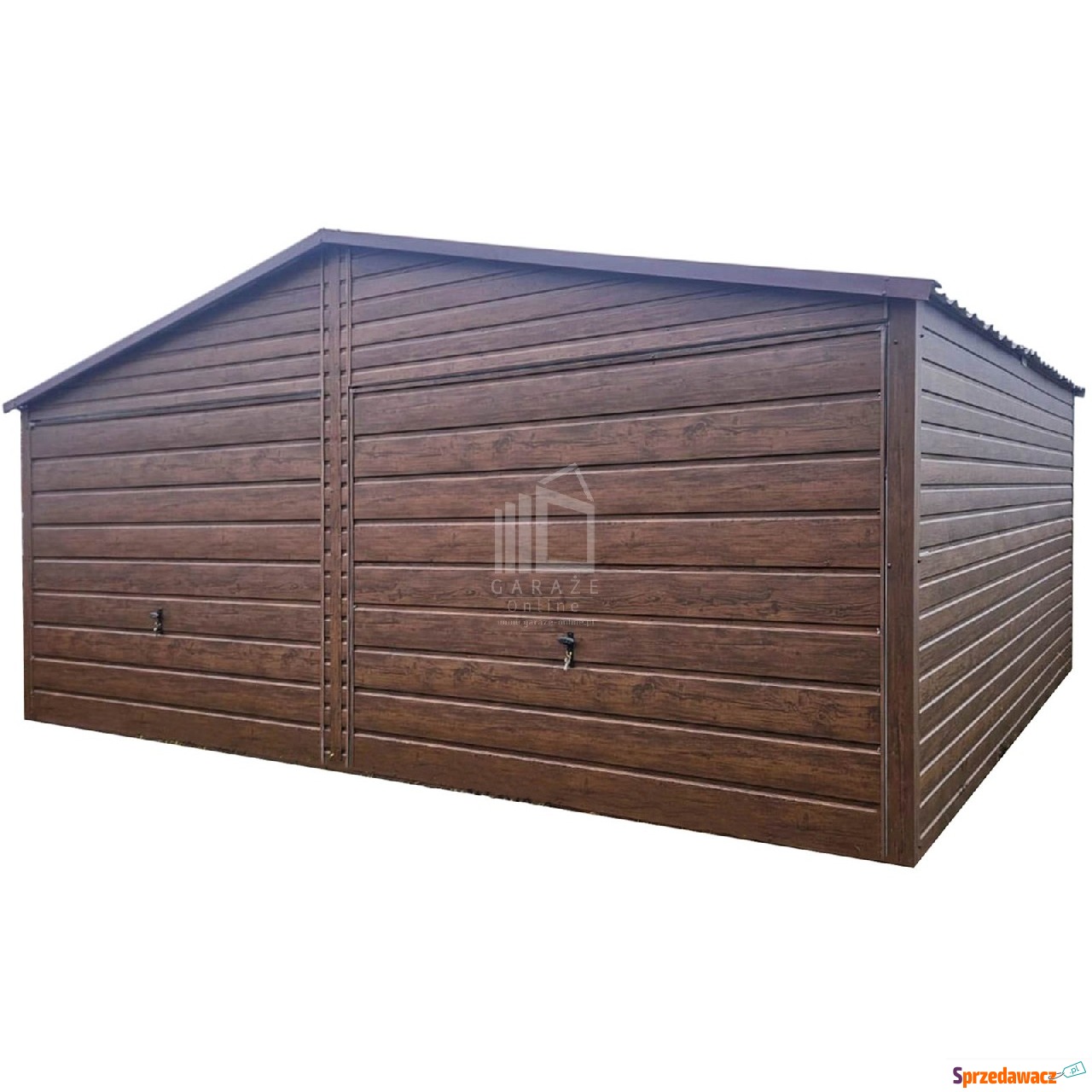 Garaż blaszany 6x5,8m 2x brama...
