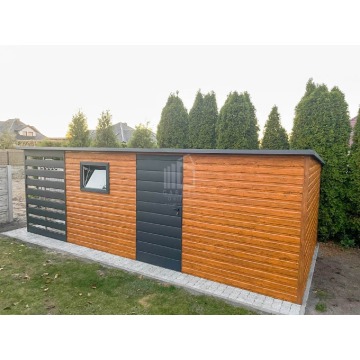 Schowek Domek ogrodowy 5x3,5m + wiata 1,5m drzwi... - Altany, domki, namioty - Kalisz - zdjęcie 2