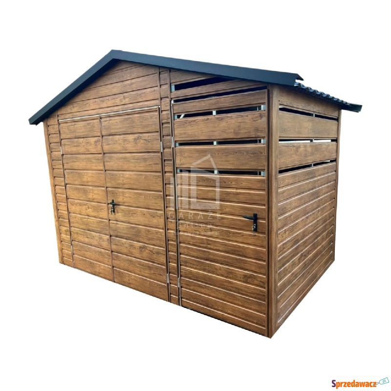 Schowek Domek Ogrodowy 2,5x2m + wiata 1x2 drzwi... - Altany, domki, namioty - Kłodzko