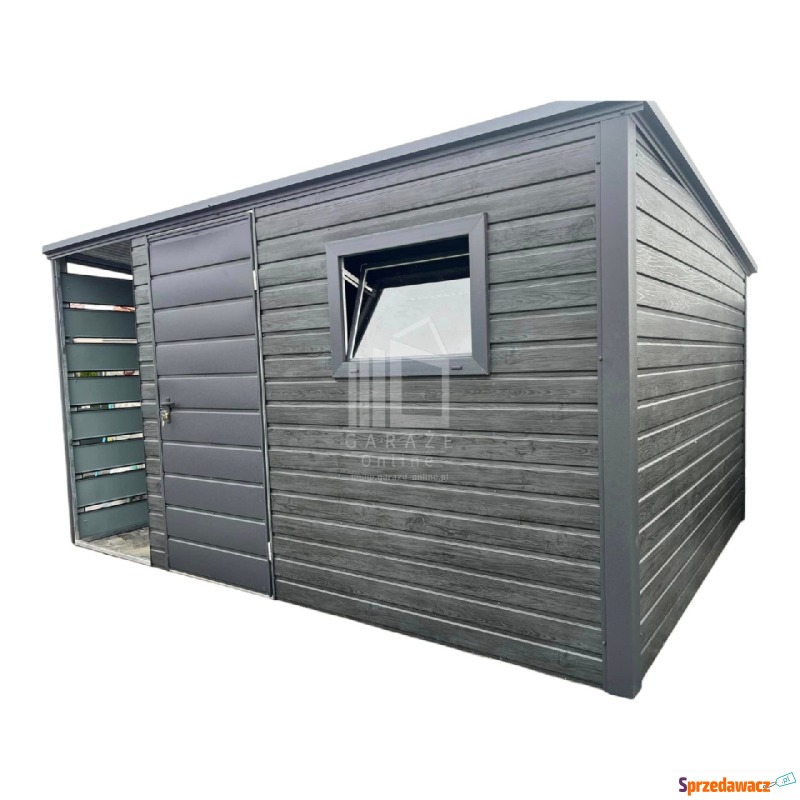 Schowek Domek Ogrodowy 3x2,5 + wiata 1x2,5m drzwi... - Altany, domki, namioty - Sanok