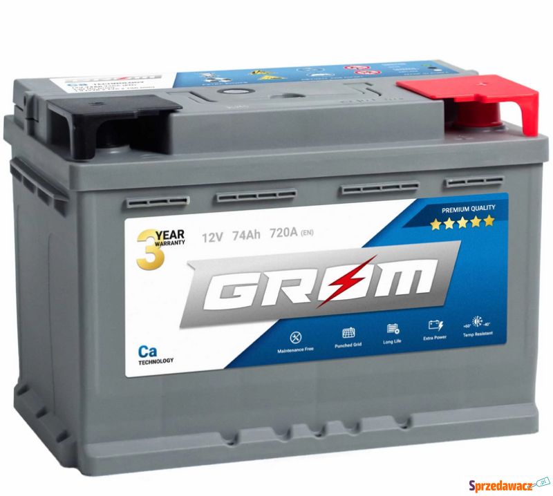 Akumulator GROM Premium 74Ah 720A...