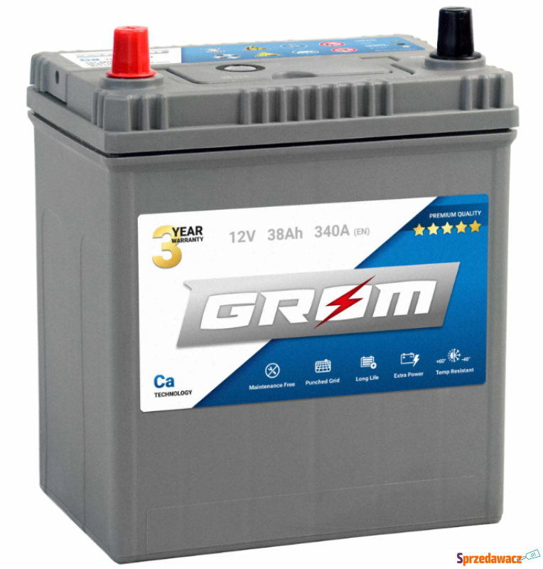 Akumulator GROM Premium 38Ah 340A...