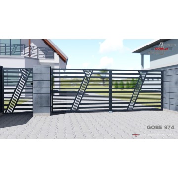Brama skrzydłowa, nowoczesne ogrodzenia panelowe - Bramy, furtki - Nieborowice - zdjęcie 4