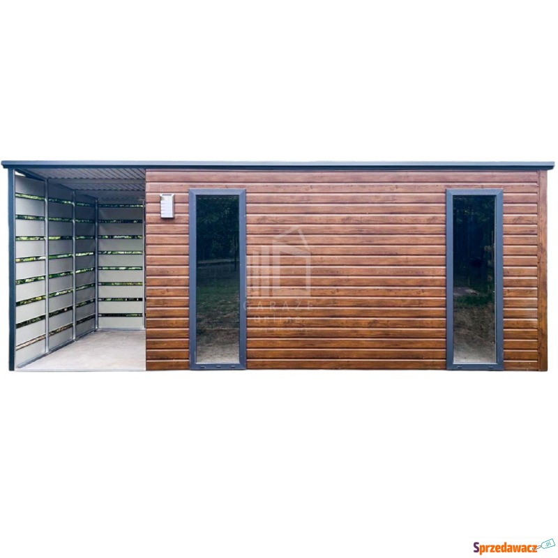 Schowek Domek Ogrodowy 4,5x2,5m + Wiata 1,5m Drzwi... - Altany, domki, namioty - Katowice