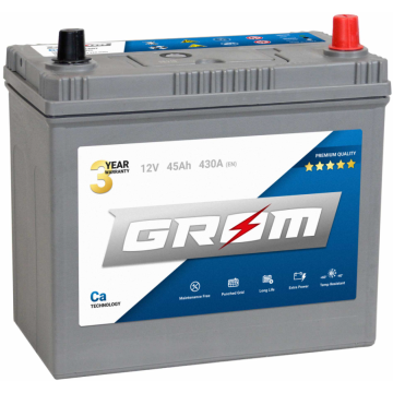 Akumulator 45Ah 430A EN Grom Premium Japan Prawy... - Akumulatory - Bydgoszcz - zdjęcie 1