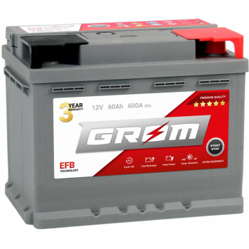 Akumulator 60Ah 600A en Grom Start&stop EFB Prawy... - Akumulatory - Bydgoszcz - zdjęcie 1