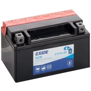 Akumulator motocyklowy Exide etx7A-bs ytx7A-bs 12V 6Ah 90A EN L+