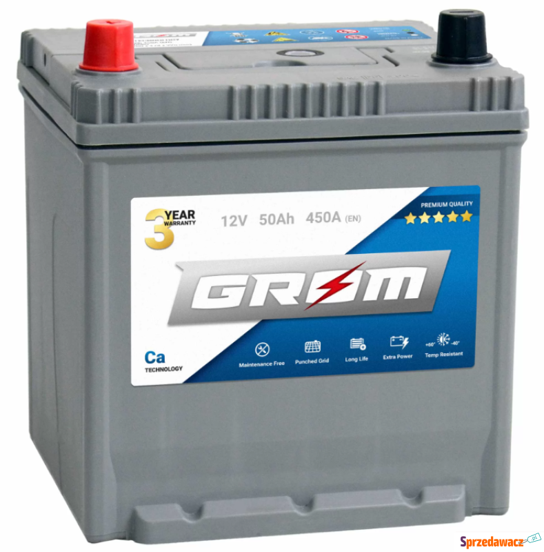 Akumulator GROM Premium 50Ah 450A japan p+ L+ - Akumulatory - Bydgoszcz