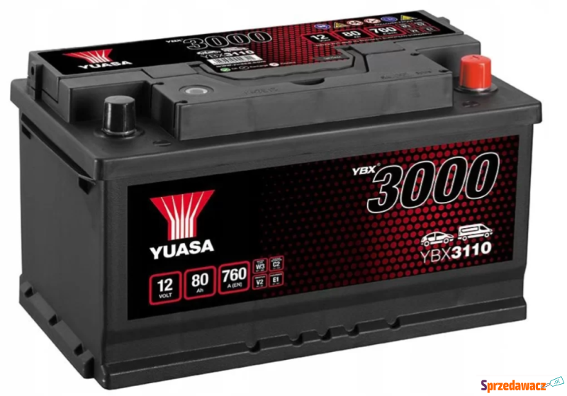 Akumulator YUASA black 80Ah 760A