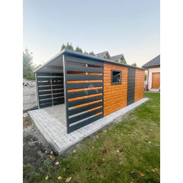 Schowek Domek ogrodowy 5x3,5m + wiata 1,5m drzwi... - Altany, domki, namioty - Cieszyn - zdjęcie 4