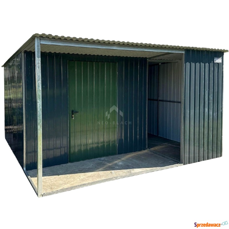 Schowek Wiata Domek ogrodowy 2,5x4m + wiata 1,5m... - Altany, domki, namioty - Tychy