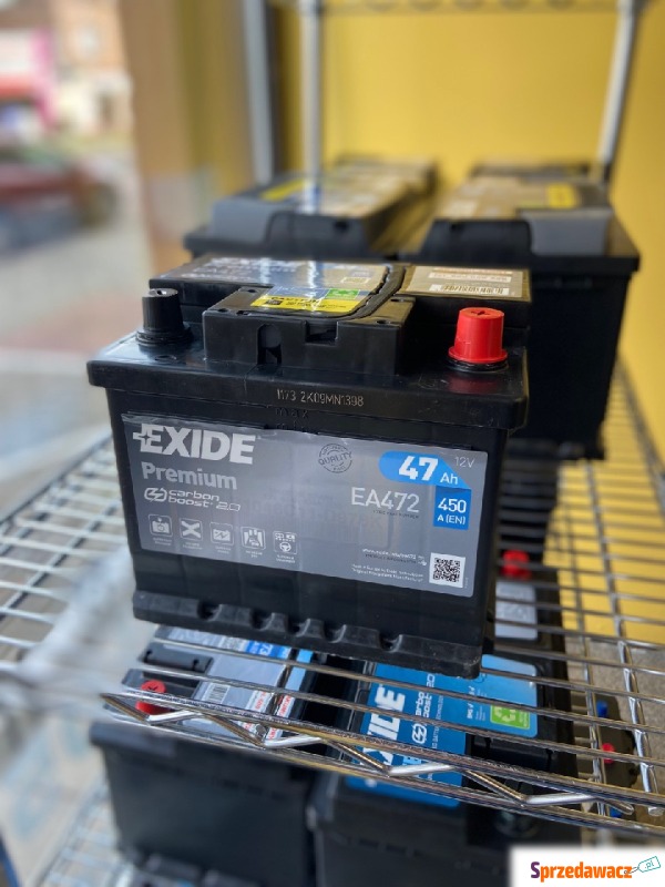 Akumulator 47Ah 450A Exide Premium EA472 prawy... - Akumulatory - Poznań