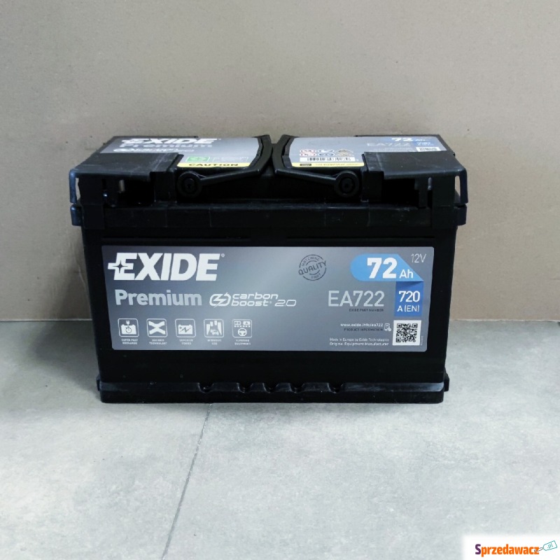 Akumulator 72Ah 720A Exide Premium EA722 prawy... - Akumulatory - Poznań