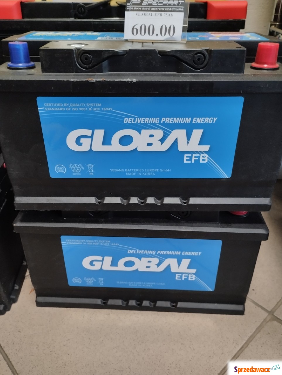 Akumulator 75AH 730A Global EFB
