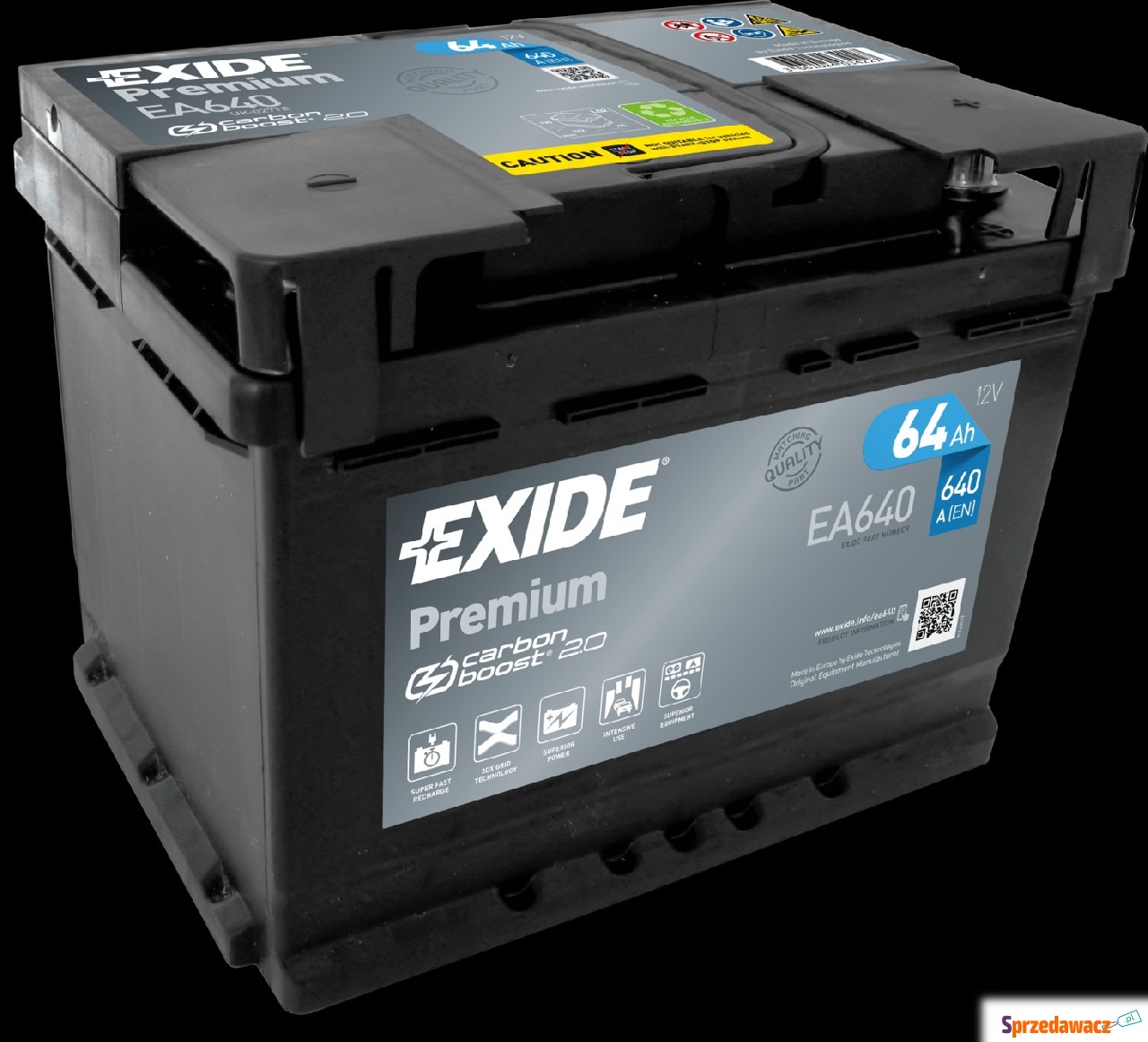 Akumulator 64Ah 640A Exide Premium...