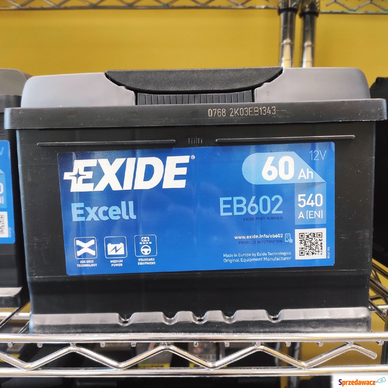 Akumulator 60Ah 540A EB602 Exide...