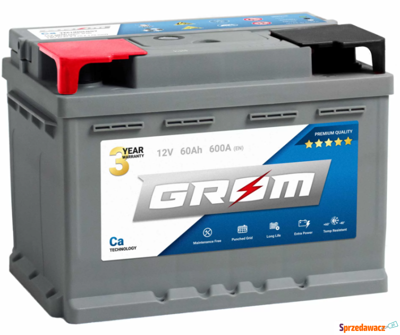 Akumulator GROM Premium 60Ah 600A...