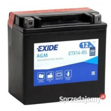 Exide ETX14-BS ytx14-bs 12Ah 200A - Układ elektryczny - Warszawa - zdjęcie 1