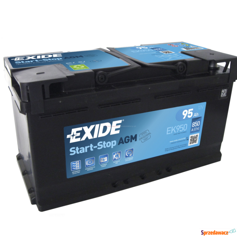 Akumulator 95Ah 850A Exide Agm Start&Stop - Akumulatory - Kalisz