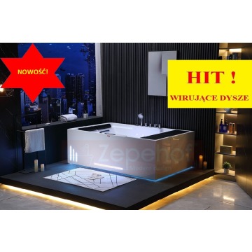 Wanna z hydromasażem EB-D628 L prostokątna 184cmx119cmx62cm 2+2 Dysze Obrotowe