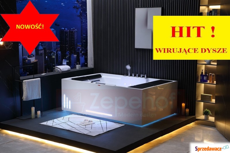 Wanna z hydromasażem EB-D628 L prostokątna 18... - Wanny - Grabówka