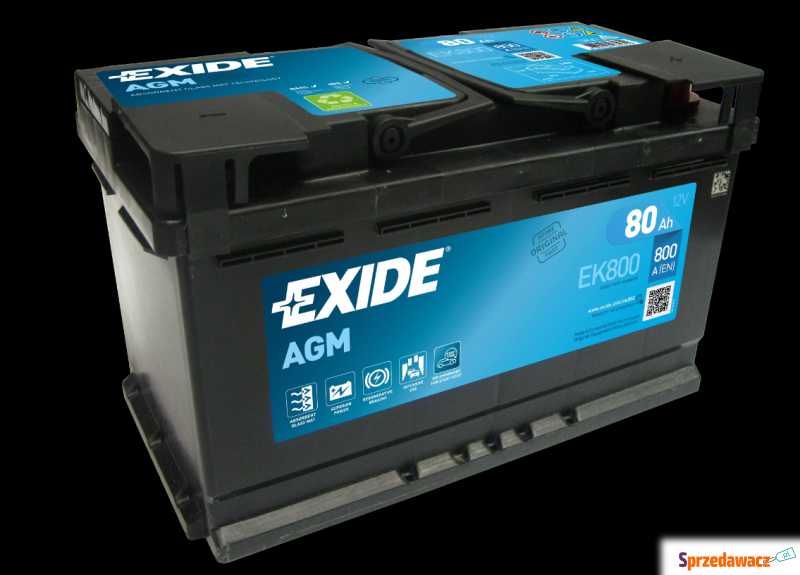 Akumulator 80Ah 800A EN Exide agm...