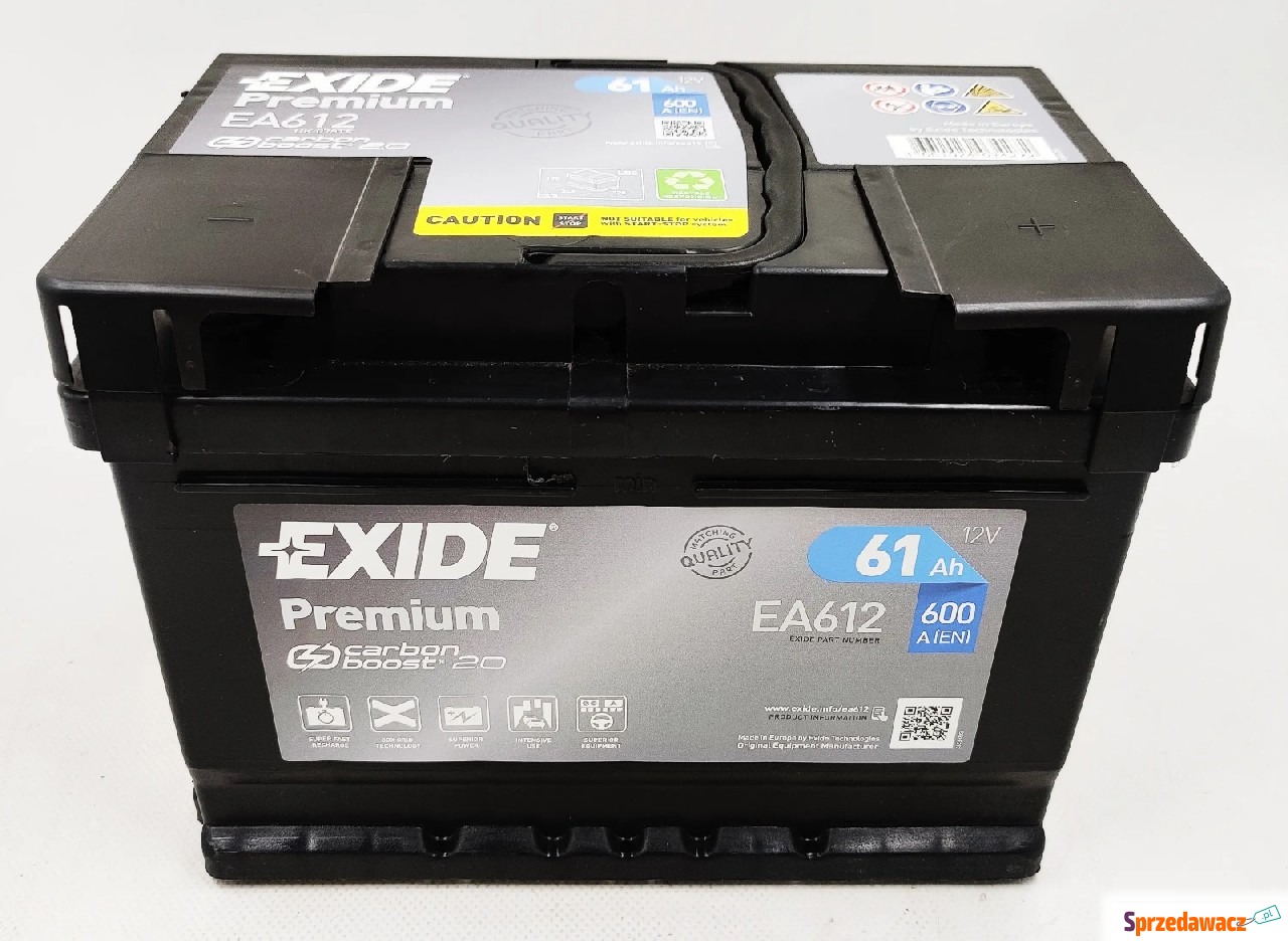 Exide 61Ah 600A Premium EA612...
