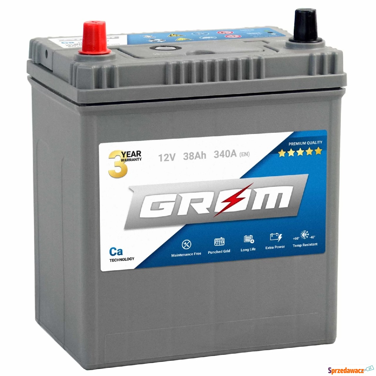 Akumulator 38Ah 340A GROM Premium...