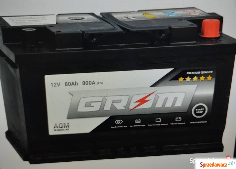 Akumulator 80Ah 800A Grom AGM...