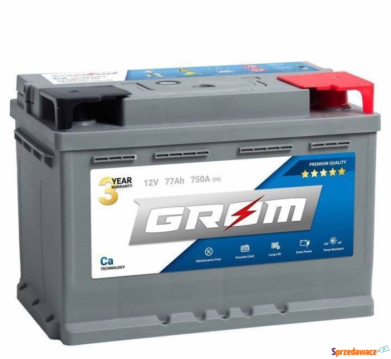 Akumulator 77Ah 750A GROM Premium - Akumulatory - Szczecin