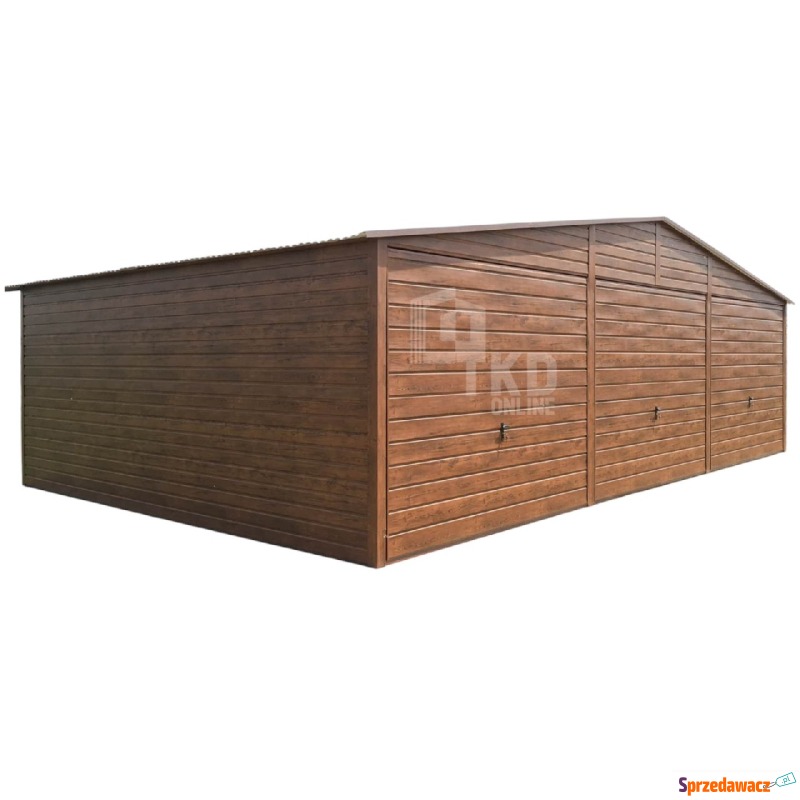 Garaz blaszany 9x6m 3x brama uchylna drzwi dr... - Garaże i wiaty - Lubin