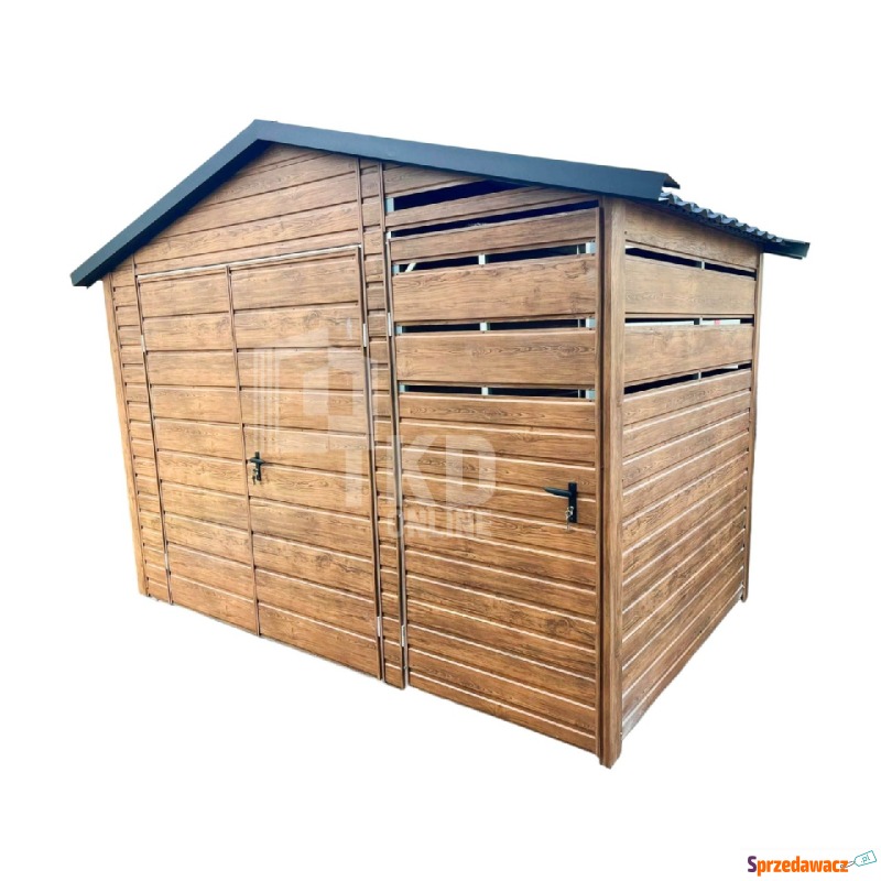 Schowek domek ogrodowy 2x2m + wiata 1m brama... - Altany, domki, namioty - Cieszyn