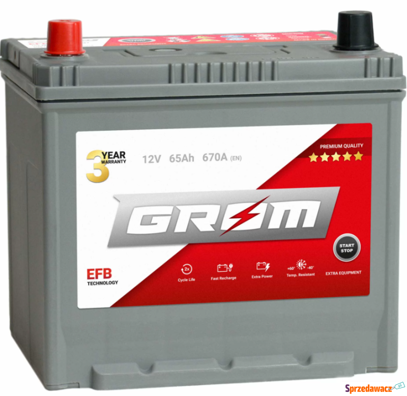 Akumulator 65Ah 670A  Grom Efb...