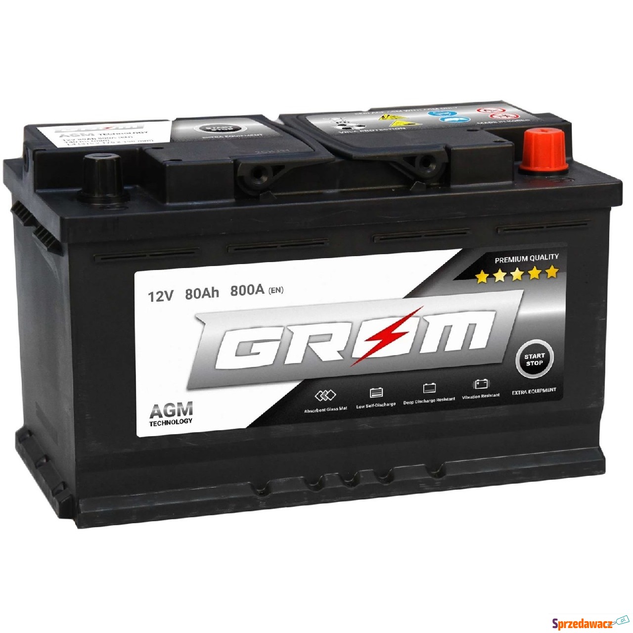 Akumulator 80Ah 800A GROM Agm start...