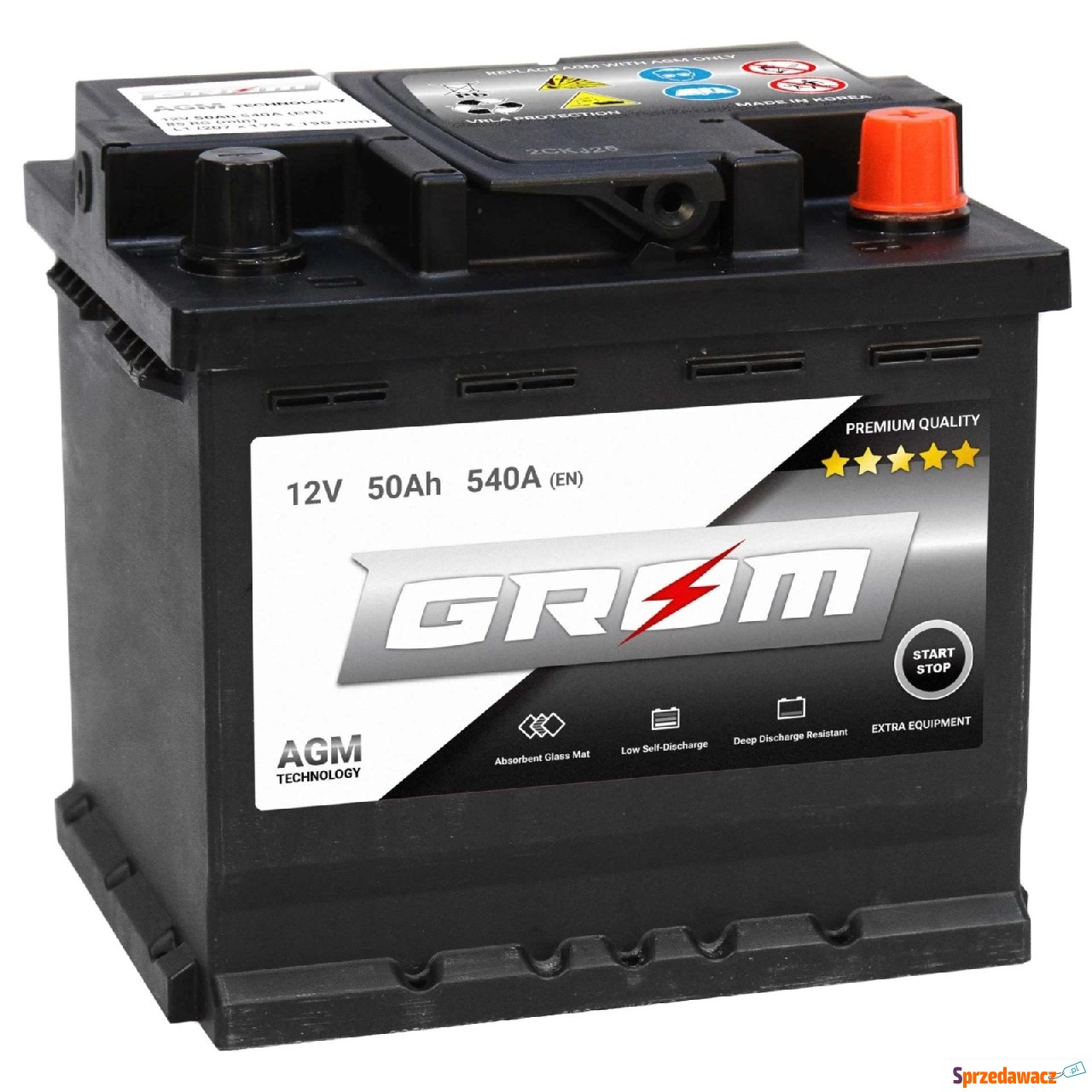 Akumulator 50Ah 540A GROM Agm start...