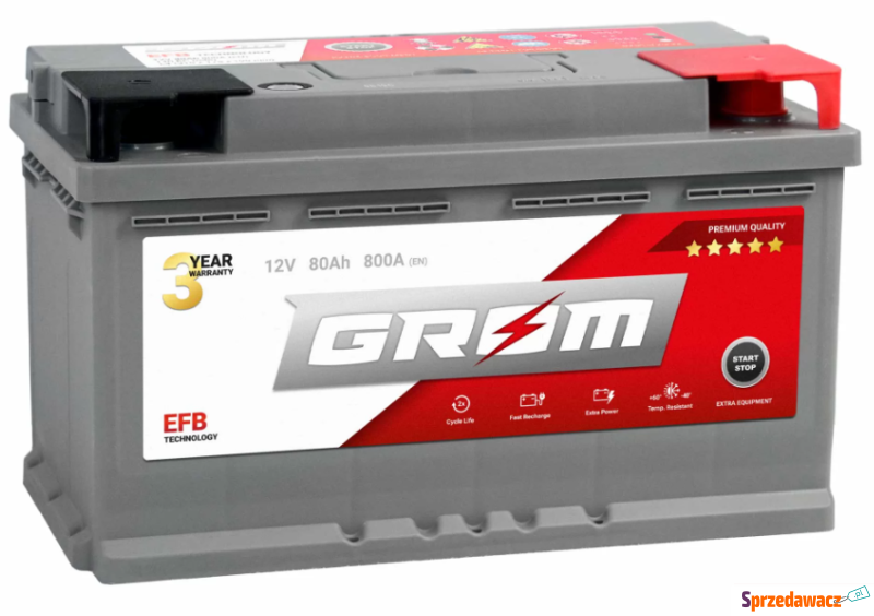 Akumulator 80Ah 800A Grom efb start...