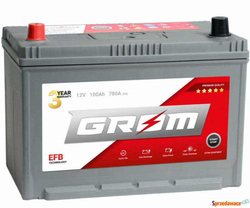 Akumulator 100Ah 780A  Grom efb...