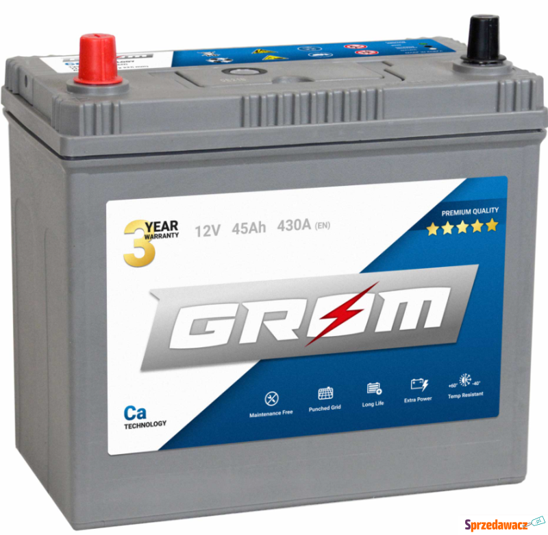 Akumulator 45Ah 430A Grom Premium...