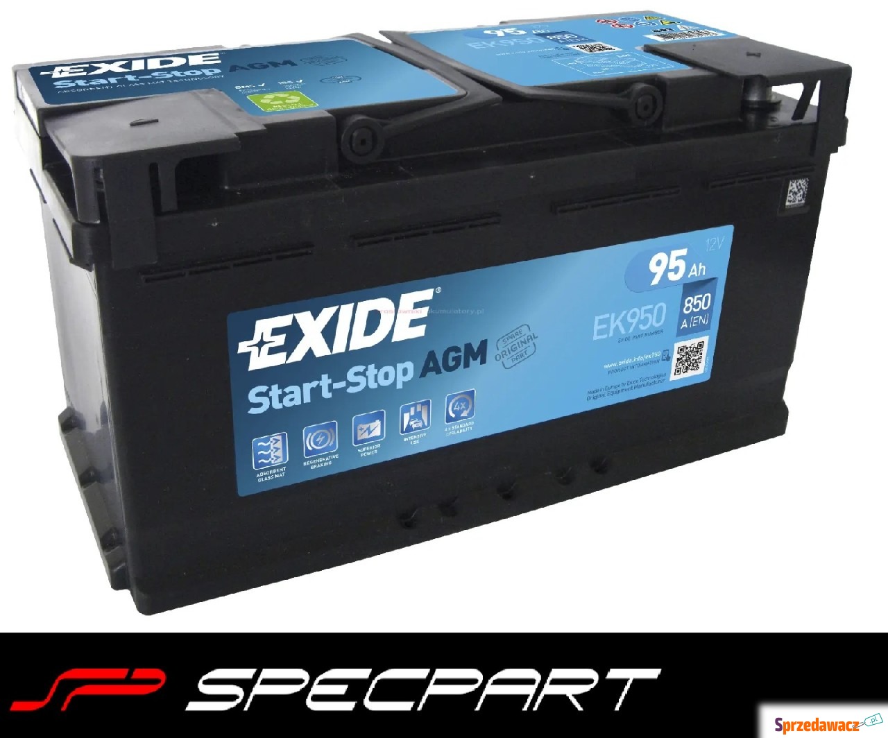 Akumulator 95Ah/850A EXIDE agm...