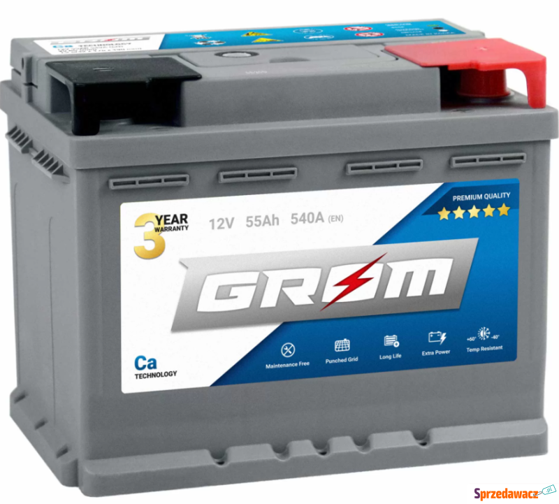 Akumulator 55Ah 540A Grom Premium