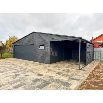 Garaż blaszany PREMIUM 8x6m + wiata 3x6 Brama... - Garaże i wiaty - Mrągowo - zdjęcie 2