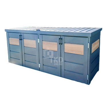 Zabudowa koszy na śmieci wiata obudowa 235x65x110 cm 4x120L antracyt TKD348