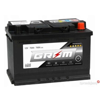 Akumulator 70Ah 760A Grom AGM - Akumulatory - Szczecin - zdjęcie 1