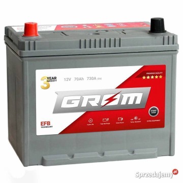 Akumulator 70Ah 730A Grom EFB Japan P/L+ - Akumulatory - Szczecin - zdjęcie 1