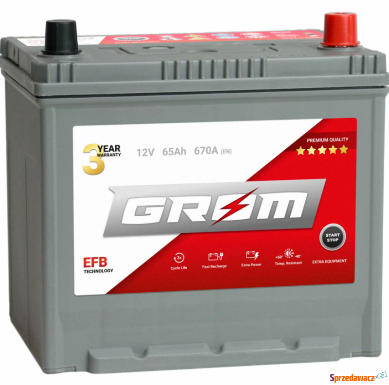 Akumulator 65Ah 670A  Grom Efb Start Stop Japan... - Akumulatory - Chojnice