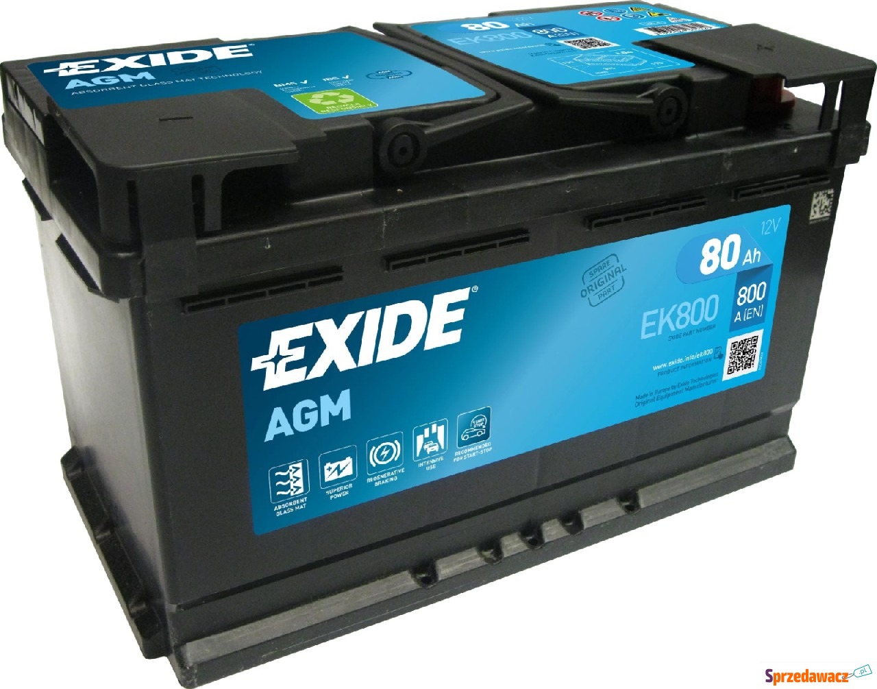 Akumulator 80Ah 800A AGM Exide